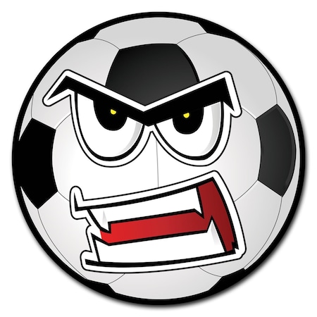 Angry Soccer Ball Circle Corrugated Plastic Sign